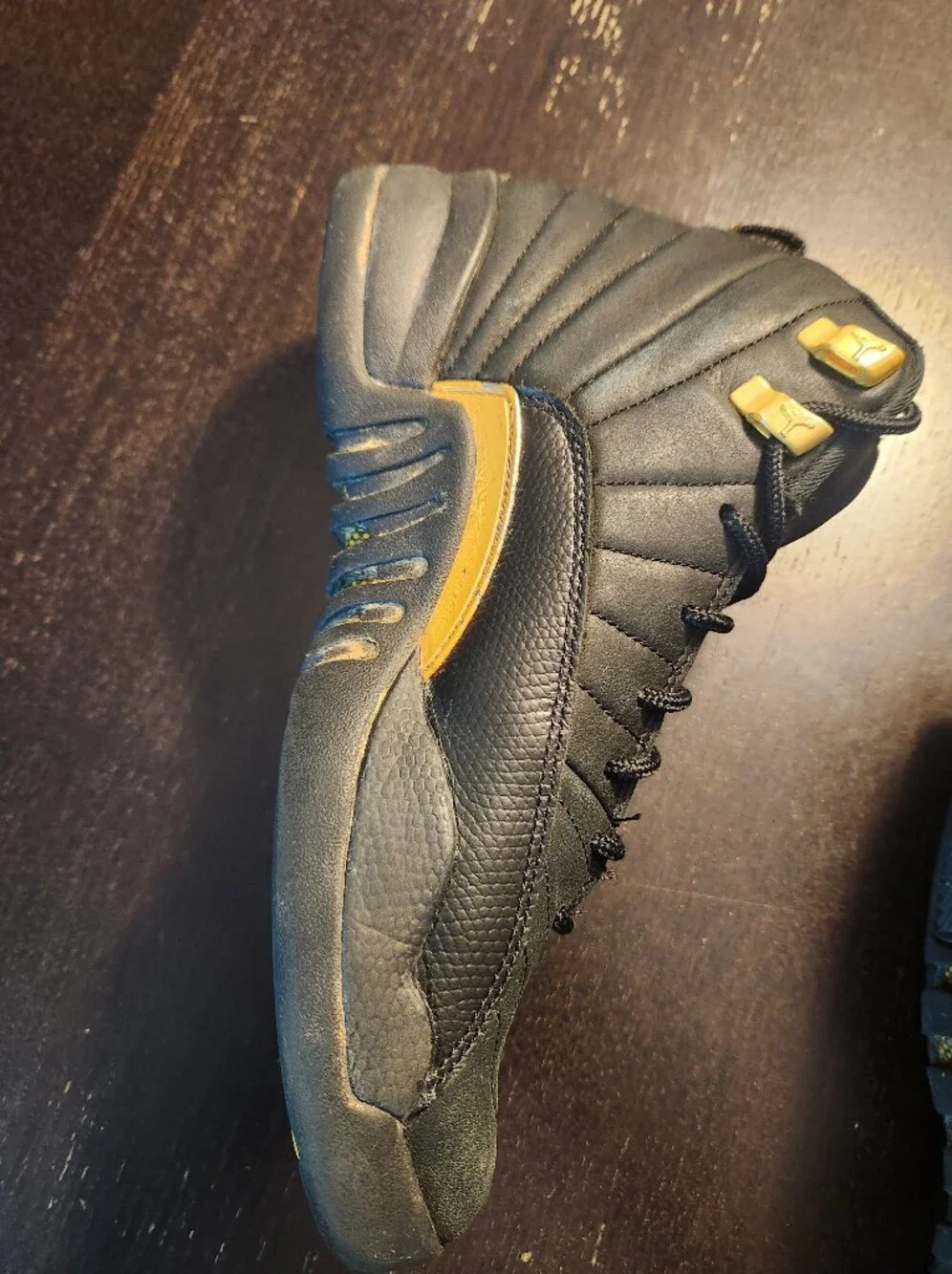 Jordan 13 Black and Gold High-Top Athletic Basketball Shoes.  See Pictures